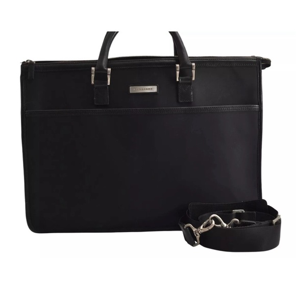 Authentic BURBERRY Nylon Leather 2Way Business Bag Briefcase with COA- Preowned - Picture 1 of 17
